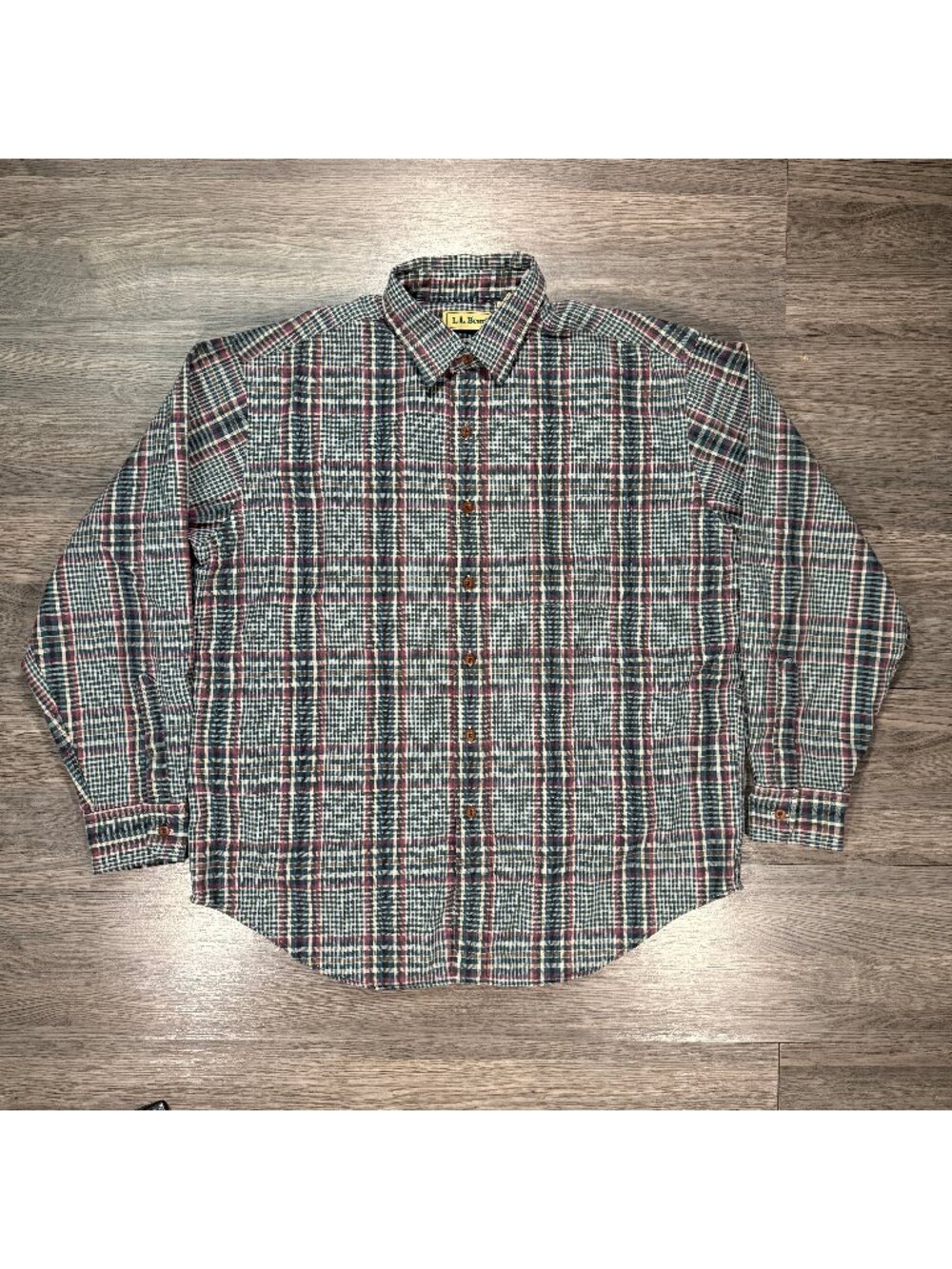 *Vintage L.L. Bean Men's Plaid Flannel Shirt - Blue/Green